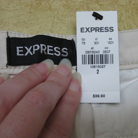 NWT Express khaki tan twill low rise shorts 2 - Picture 7 of 7